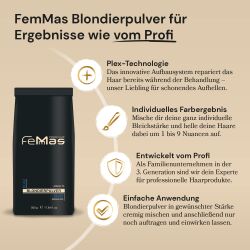 FemMas Blondierpulver Ultra Stark 500g Blau Plex Technologie Arganöl