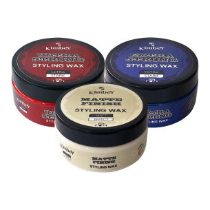 Kimbey Styling Wax Ultra Hold, Matte Finish, Extra Strong je 150ml Set