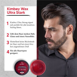 Kimbey Styling Wax Ultra Hold, Matte Finish, Extra Strong je 150ml Set