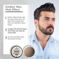 Kimbey Styling Wax Ultra Hold, Matte Finish, Extra Strong je 150ml Set