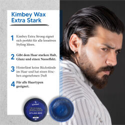 Kimbey Styling Wax Ultra Hold, Matte Finish, Extra Strong je 150ml Set