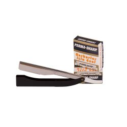 Kiepe Rasiermesser Metall Aluminium schwarz und Klingen Perma Sharp 2x100 St&uuml;ck