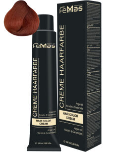FemMas Hair Color Cream 100ml  Mittelblond Kupfer Intensiv 7.44