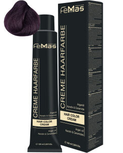 FemMas Hair Color Cream 100ml Haarfarbe Hellbraun Violett 5.2