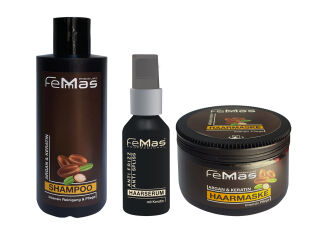 FemMas Geschenkset No.1 Haarpflegeset Argan&amp;Keratin 3-tlg.